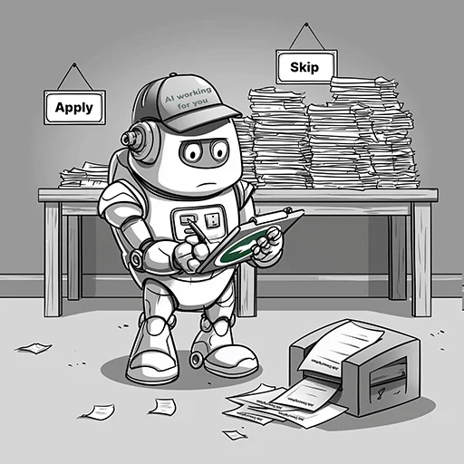 A robot sorting through job applications for you